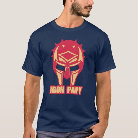 iron_papy_casque_armure_ironpapy_cask_medieval tシャツ (正面)