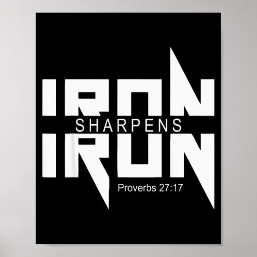 Iron Sharpens Iron Bible Jesus Faith Religious Chr ポスター (正面)