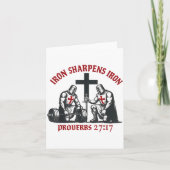 Iron Sharpens Iron Bible Scripture Christian Gym W カード (正面)