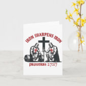 Iron Sharpens Iron Bible Scripture Christian Gym W カード (黄色い花)