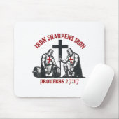 Iron Sharpens Iron Bible Scripture Christian Gym W マウスパッド (マウス)