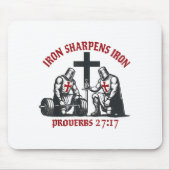 Iron Sharpens Iron Bible Scripture Christian Gym W マウスパッド (正面)