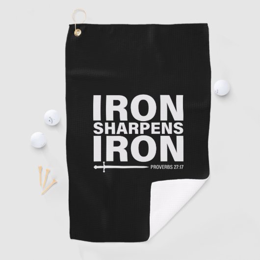 Iron Sharpens Iron Black ゴルフタオル (インサイチュ)