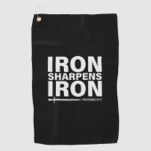 Iron Sharpens Iron Black ゴルフタオル (正面)