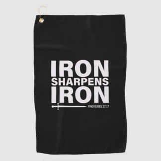 Iron Sharpens Iron Black ゴルフタオル