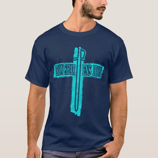 Iron Sharpens Iron Christian Phi Rho Design Tシャツ (正面)