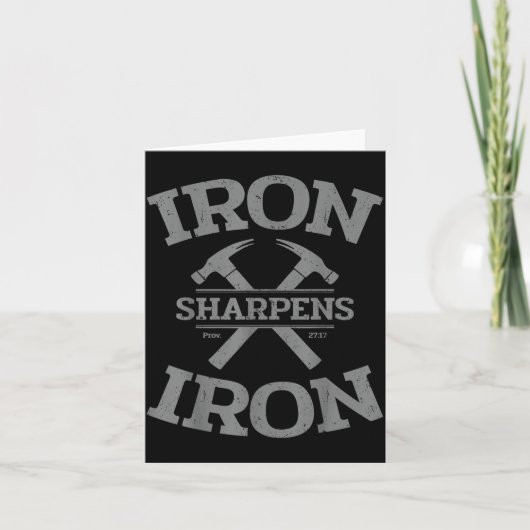 Iron Sharpens Iron Proverbs 27_17 Gym Workout Men  カード (正面)