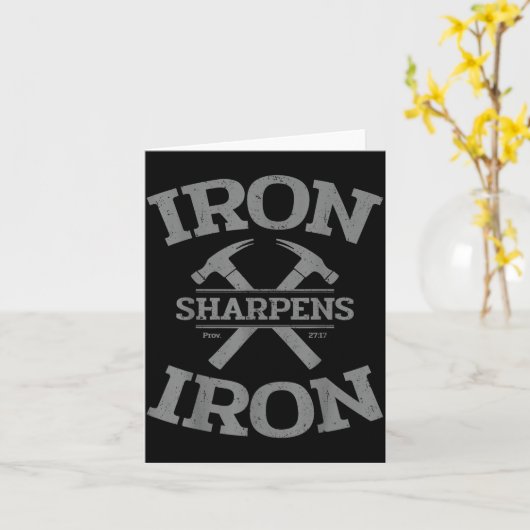 Iron Sharpens Iron Proverbs 27_17 Gym Workout Men  カード (黄色い花)