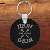 Iron Sharpens Iron Proverbs 27_17 Gym Workout Men  キーホルダー (正面)