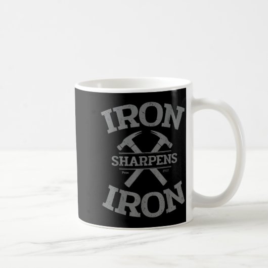 Iron Sharpens Iron Proverbs 27_17 Gym Workout Men  コーヒーマグカップ (右)