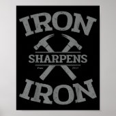 Iron Sharpens Iron Proverbs 27_17 Gym Workout Men  ポスター (正面)