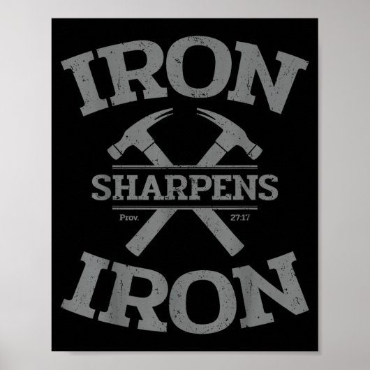 Iron Sharpens Iron Proverbs 27_17 Gym Workout Men  ポスター (正面)