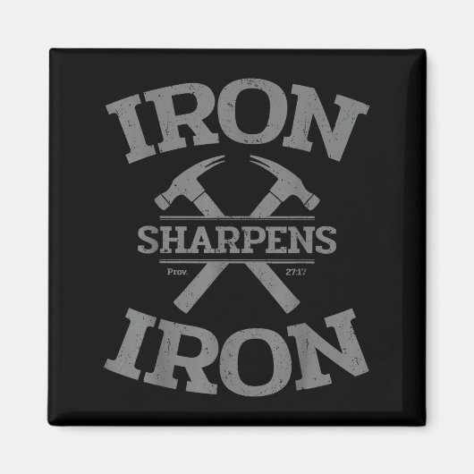 Iron Sharpens Iron Proverbs 27_17 Gym Workout Men  マグネット (正面)