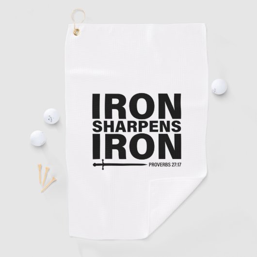 Iron Sharpens Iron White ゴルフタオル (インサイチュ)
