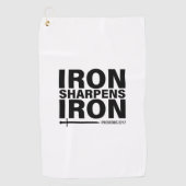 Iron Sharpens Iron White ゴルフタオル (正面)