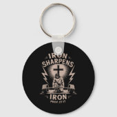 Iron Sharpens Iron Youth Christian Workout Gym Wei キーホルダー (正面)