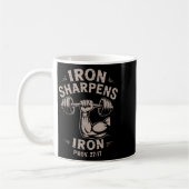 Iron Sharpens Iron Youth Christian Workout Gym Wei コーヒーマグカップ (左)