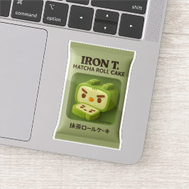 Iron T. 抹茶ロールケーキ: 日本のお菓子アート シール