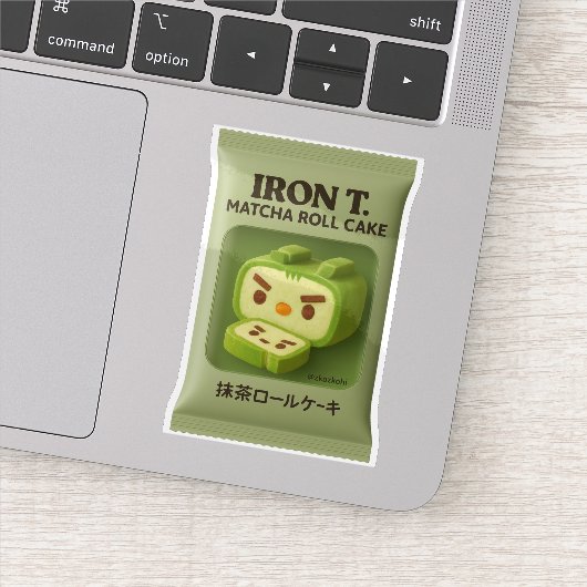Iron T. 抹茶ロールケーキ: 日本のお菓子アート シール (詳細)
