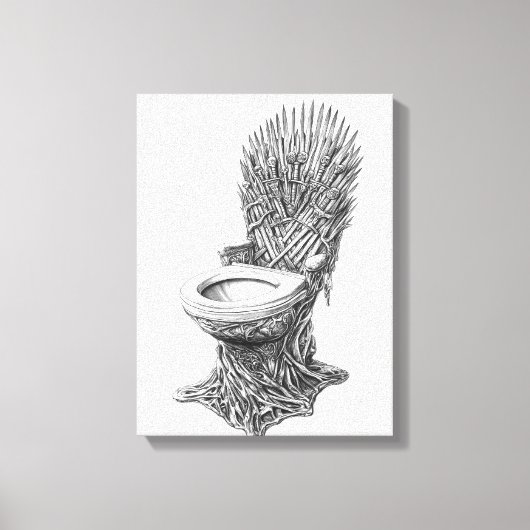 Iron Throne Toilet – Funny Game of Thrones キャンバスプリント (正面)