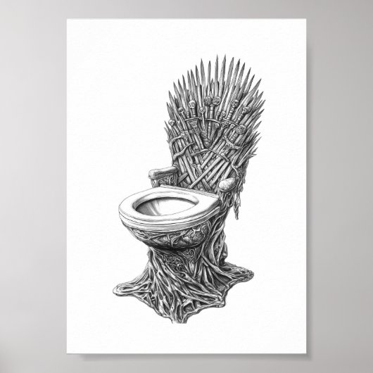 Iron Throne Toilet – Funny Game of Thrones ポスター (正面)
