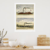 Ironclads EssexとChoctaw by Stouffer 1864 ポスター (キッチン)