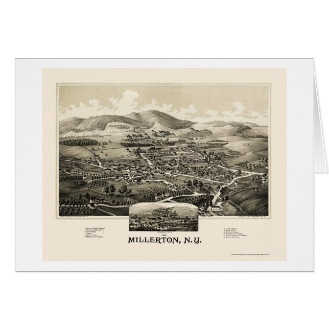 IrondaleのNYのパノラマ式の地図- 1887年のMillerton (正面横)
