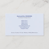 Ironing & Laundry 名刺 (裏面)