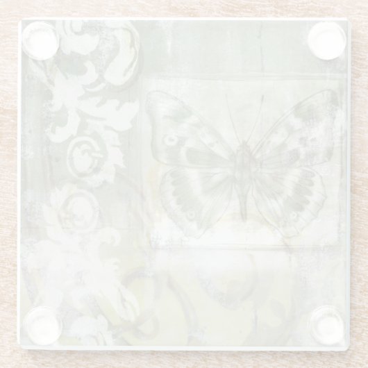 Ironworkのゲートが付いている緑の蝶差込み ガラスコースター