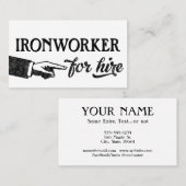 Ironworkerビジネスカード – カッコいいヴィンテージ 名刺 (正面/裏面)