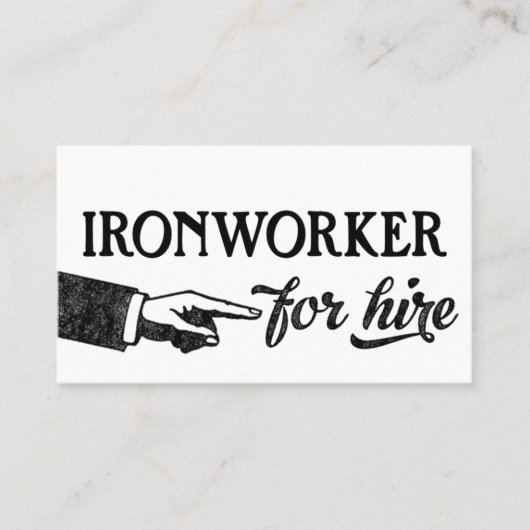 Ironworkerビジネスカード – カッコいいヴィンテージ 名刺 (正面)