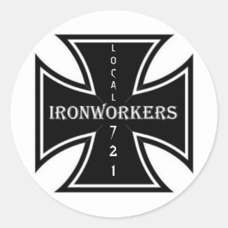IRONWORKERS IRONCROSS, LOCAL, 721 ラウンドシール