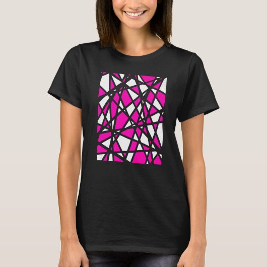 Irregular White Shapes With Pink Accents Abstract Tシャツ (正面)