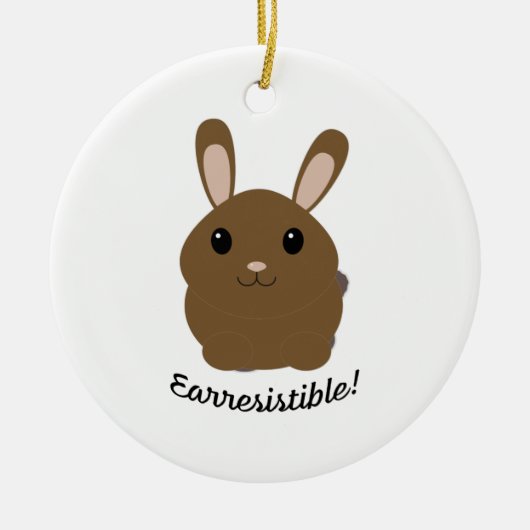  irresistibleなウサギ セラミックオーナメント (正面)