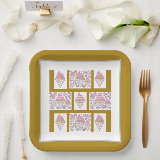 irresistible アイスクリームリコリス ｎ キャラメル ペーパープレート (ウェディング)