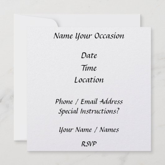 Irresistible Invitations - SRF 招待状 (裏面)