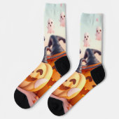 Irresistible Pumpkin Socks – Cute Halloween Magic ソックス (左)