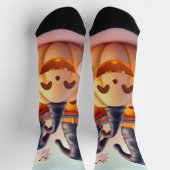 Irresistible Pumpkin Socks – Cute Halloween Magic ソックス (上部)