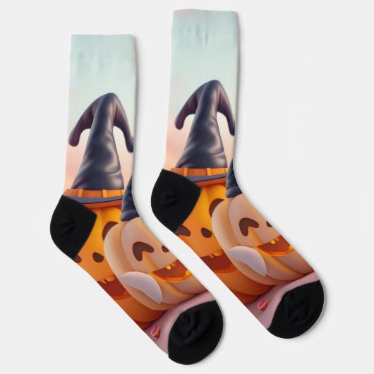 Irresistible Pumpkin Socks – Cute Halloween Magic ソックス (右)