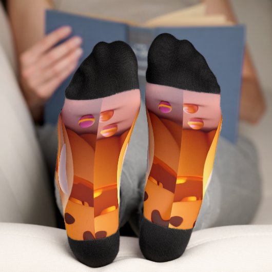 Irresistible Pumpkin Socks – Cute Halloween Magic ソックス (底面)