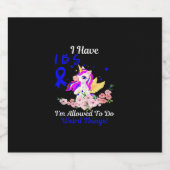 Irritable Bowel Syndrome IBS Awareness Funny Unico スパークリングワインラベル (シングルラベル)