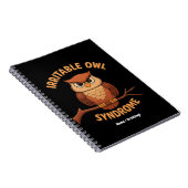 Irritable Owl Syndrome Funny Angry Owl Cartoon Pun ノートブック (右側)