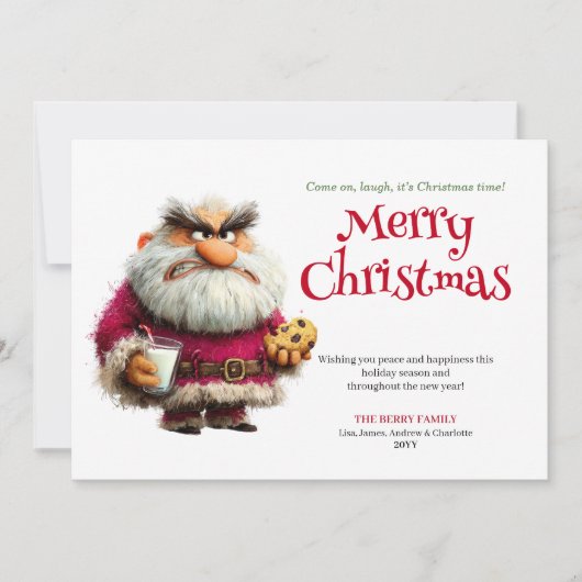 Irritated Santa digital comic Christmas greeting  シーズンカード (正面)
