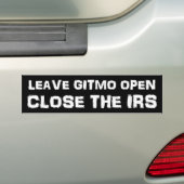 IRSの許可GITMOオープンの反オバマを閉めて下さい バンパーステッカー (車上)