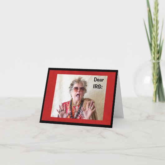 IRSユーモアのあるレター折り畳みグリーティングカード カード (正面)