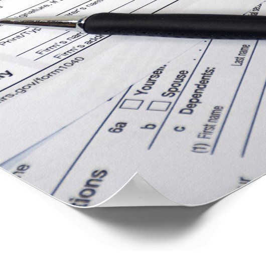 IRS tax forms with calculator ポスター (角)