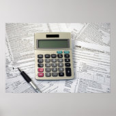 IRS tax forms with calculator ポスター (正面)