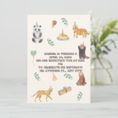 irthday Invitation for Boys Cute Safari Animals 招待状 (スタンド正面)