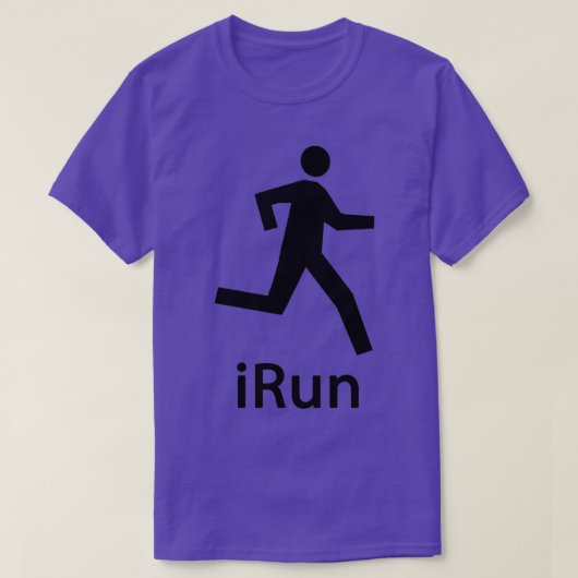 iRUNブラック Tシャツ (デザイン正面)