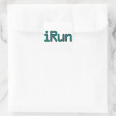 iRun -ティール（緑がかった色）（黒いアウトライン） スクエアシール (バッグ)